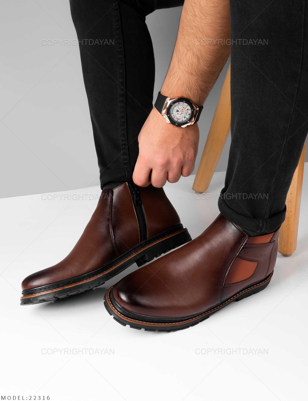 کفش نیم بوت مردانه Massimo Dutti کد 22316